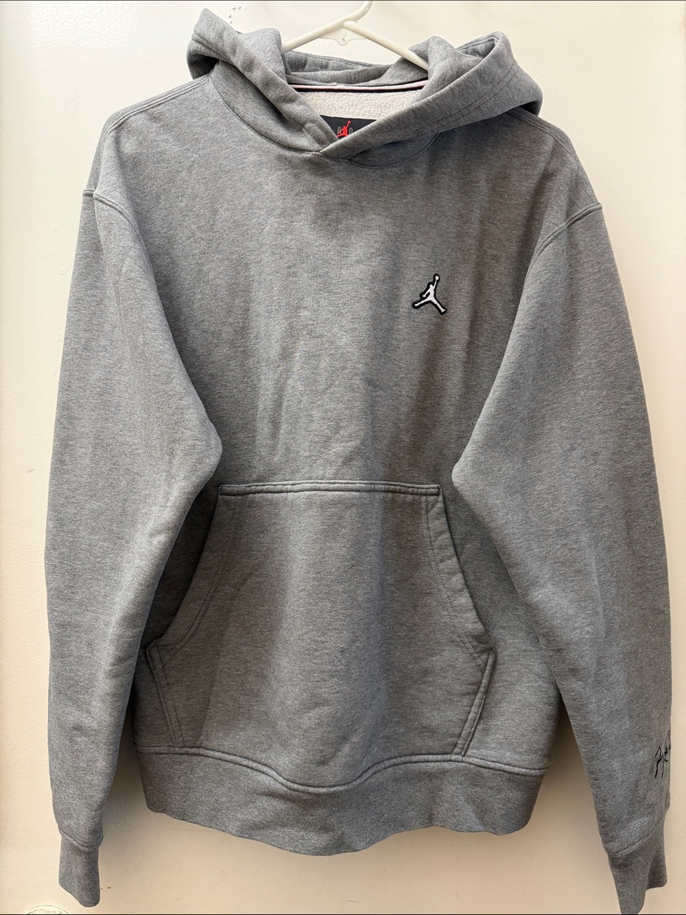 Jordan Gray Hooded Pullover with Jumpman Patch